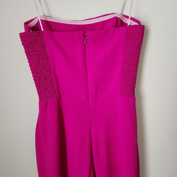 Amanda Uprichard | Mandy Strapless Side Slit Midi Dress in Hot Pink - Size S - Picture 7 of 11